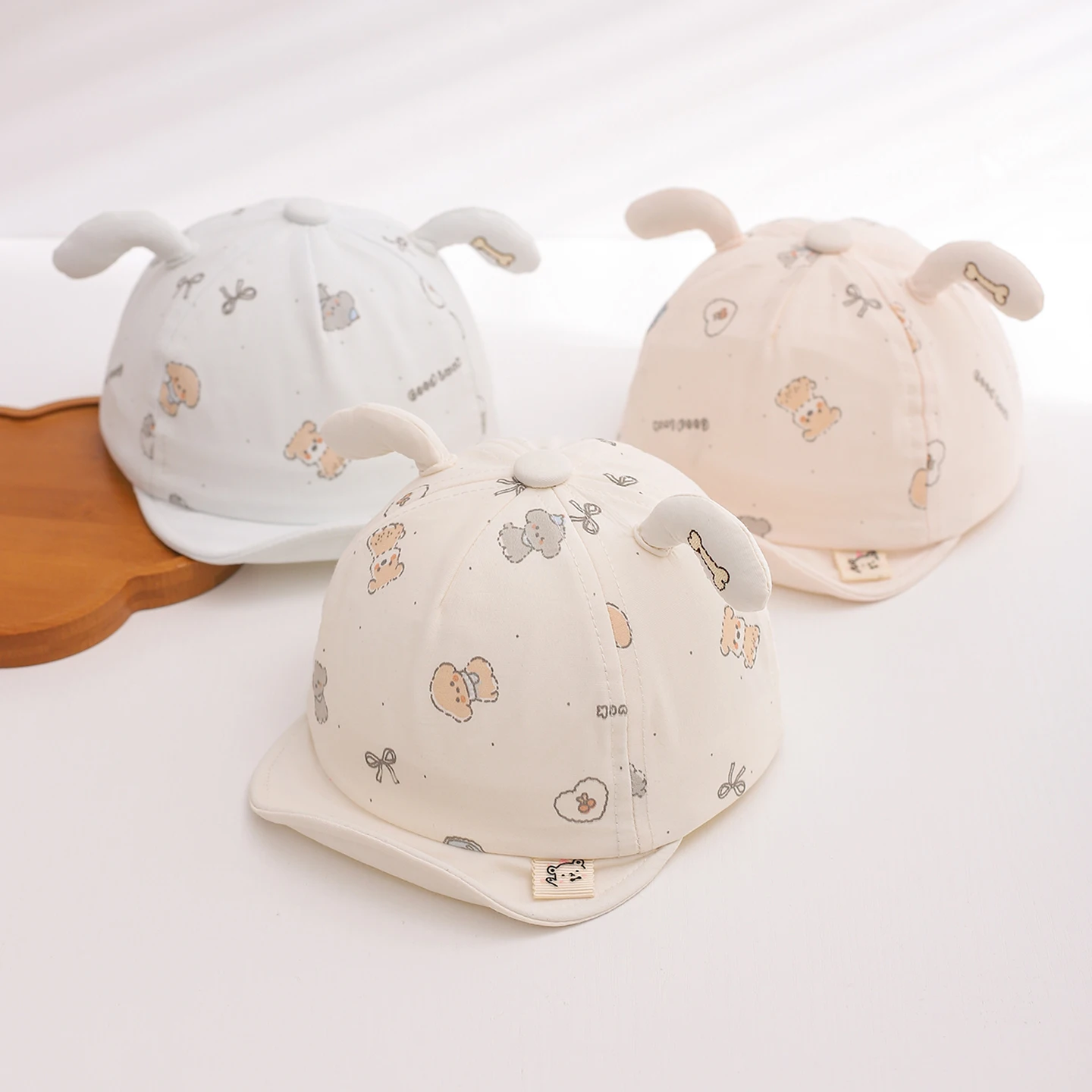 Children's Korean-style cute fabric floppy ear, puppy-style bowknot printed soft brim daily walking and outing baseball cap - view 4