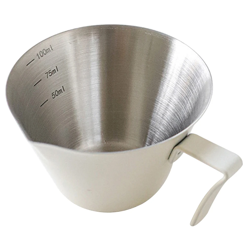 

Stainless Extraction Cup 100ML White Plunger Handle Espresso Measuring Cup for Home Use Easy Clean