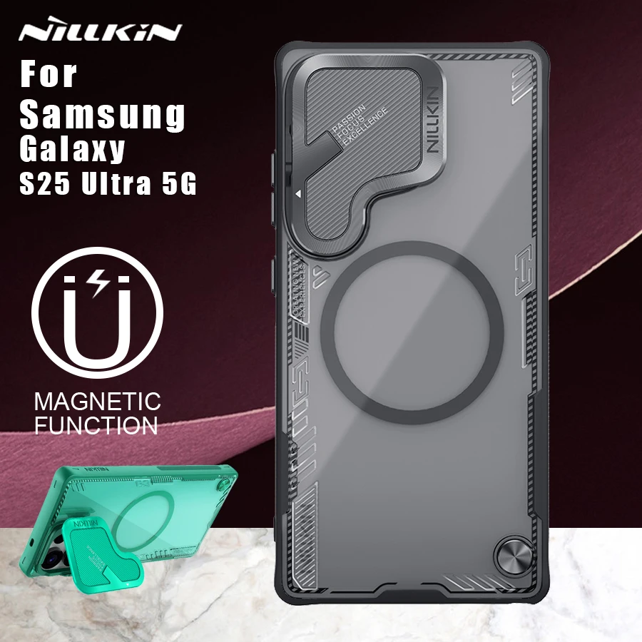 

for Samsung Galaxy S25 Ultra 5G Magnetic case Nillkin iceblade Prop Camera Protection with Stand Back Cover for Galaxy S25 Ultra