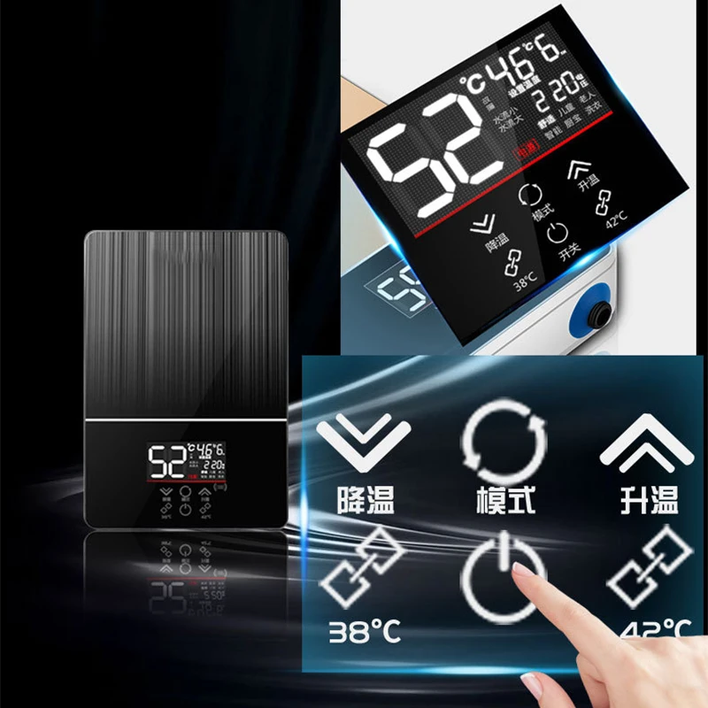 التحكم عن بعد 6000 واط لحظة ترموستات كهربائي سخان مياه ساخن الذكية اللمس سريع التدفئة صنبور الحنفية Tankless الحمام دش