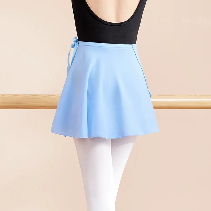 Girls Ballet Skirts Lace-up Chiffon Dance Skirts Kids One Piece Tutu Skirts Chilldren Ballet Practice Dancing Dress