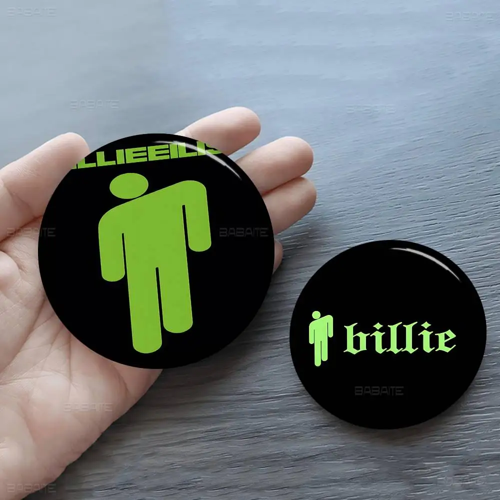 B-Billie Singer E-Eilish 58mm Cute Anime Figure Icon Badge Handmade Tinplate Brooch For Backpack Clothes Chest Ornament Gifts