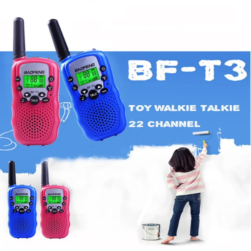

A Pair SALE50% Baofeng BF-T3 Mini Walkie Talkie Amateur UHF462-467MHz 22 Channels Handheld T3 Wireless Two Way Radio For KidsToy
