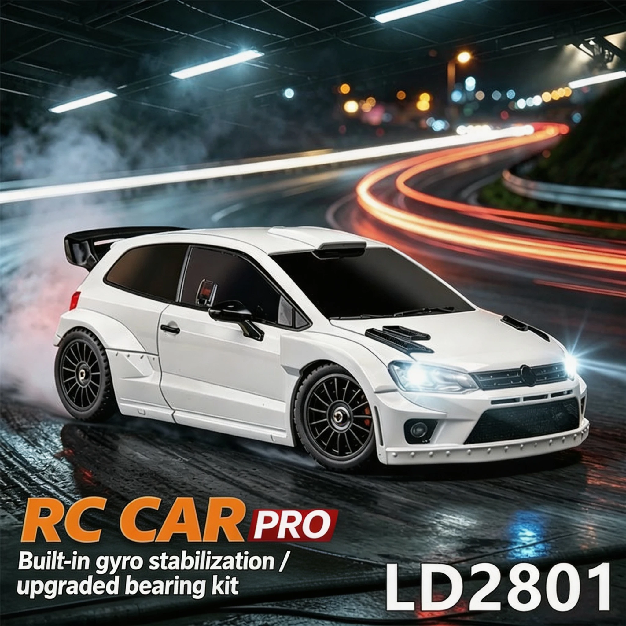 LDRC Drift Racing Model 4WD, Full Proportional Remote Control Sports Car with LED Lights, Birthday Toy Gift for Boys  ﻿