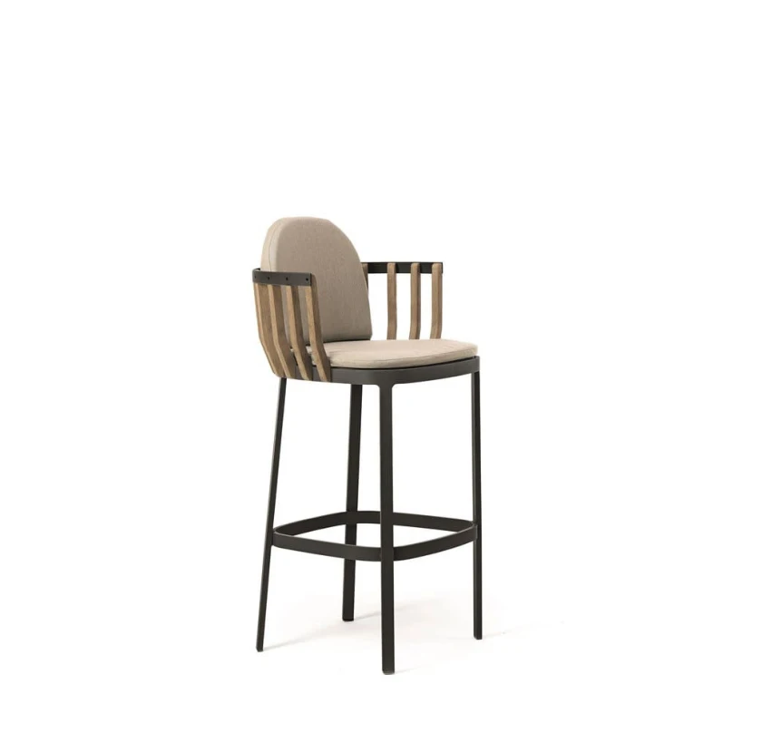 

Modern Hotel Bar Furniture Garden Teak Terrace Outdoor Bar Chair