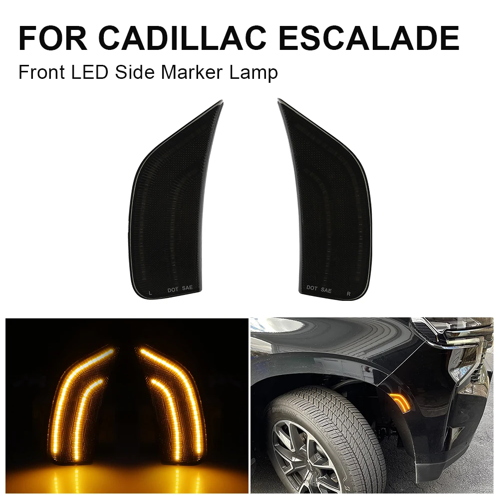 

For Cadillac Escalade 2021 2022 2023 LED Side Marker Light Chevrolet Suburban Tahoe GMC Yukon Front Bumper Turn Singal Lamp