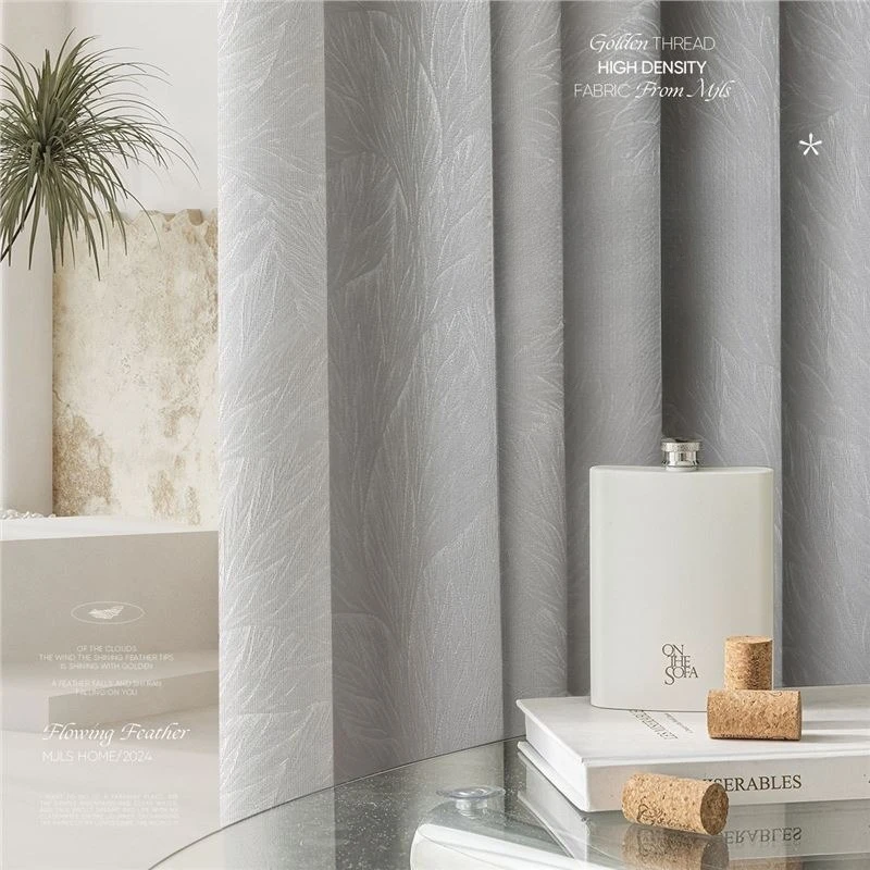 

High-end New Thickened Light Luxury High-precision Jacquard Blackout Curtains Bedroom Advanced Bay Window