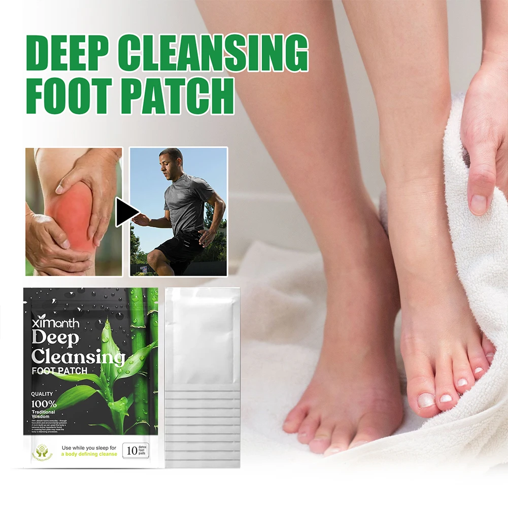 100-10szt Detox Foot Patches Stress Relief Feet Deep Clean Detox Sticker Natural Bamboo Ocet Foot Skin Toxins Detoxification