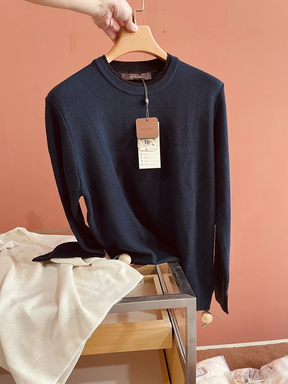 

Трикотаж из мериносовой шерсти и шелка, круглый, теплый, двухслойный, цветной, модный, осенне-зимний мужской свитер