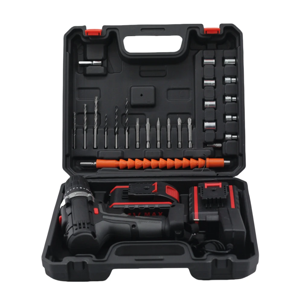 

Hardware Power Tool Combo Kit Cordless Electric Drill Machine Screwdriver Other Tools Box Set Power Drills