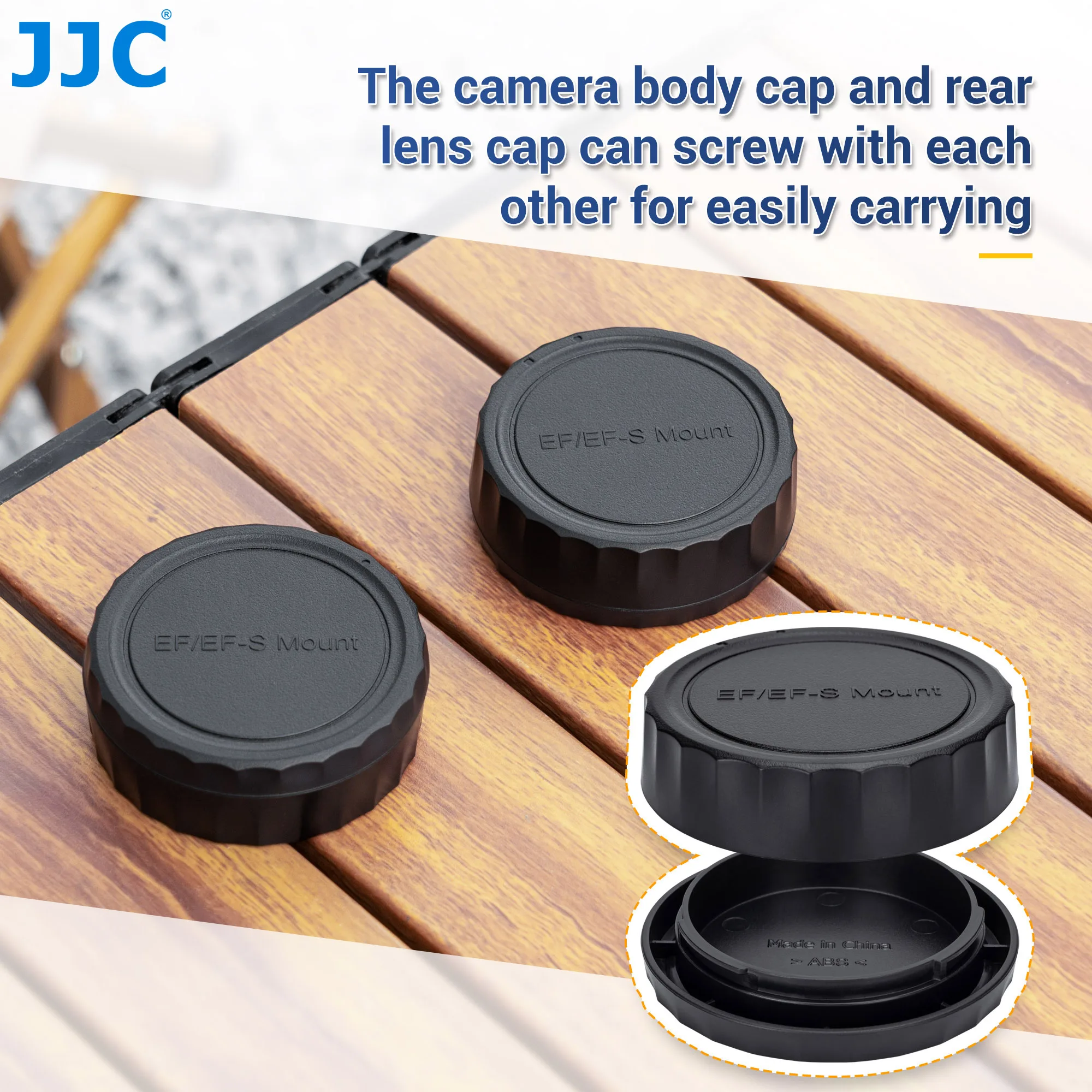 JJC Camera Body Cap and Rear Lens Cap Cover for Canon EOS EF/EF-S Lens for Rebel T7 T6 T5 T8i T7i T6i SL3 SL2 T6S 5D Mark IV III