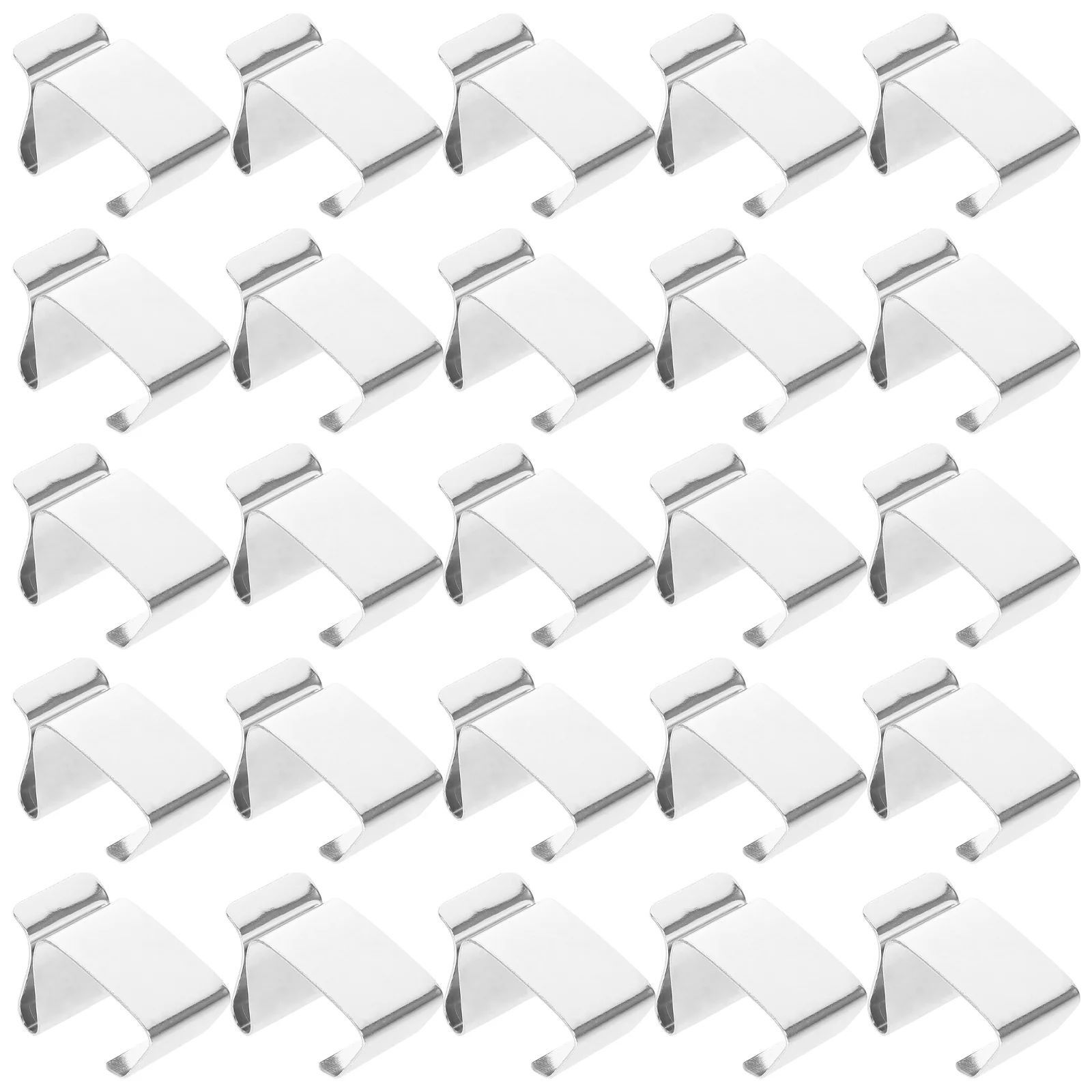 50 Pcs Christmas Lights Decoration Clip Gutter Clips Wire Clamp for Gutters Silver Hangers