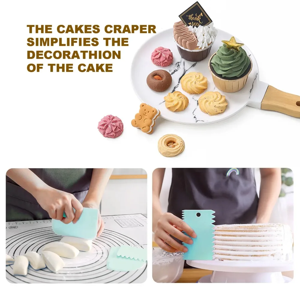 15PCS Stainless Steel Decorative Nozzle Set Plastic Scraper Flower Bag Cream Spatula Reusable Household Kitchen Baking Tools