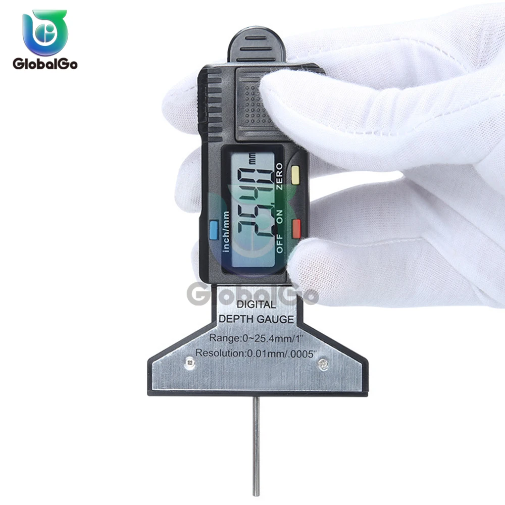 Electronic Digital Depth Gauge Snap Depth Inch Metric Fractions Tire Tread Gage Depth Digital Electronic Indicator