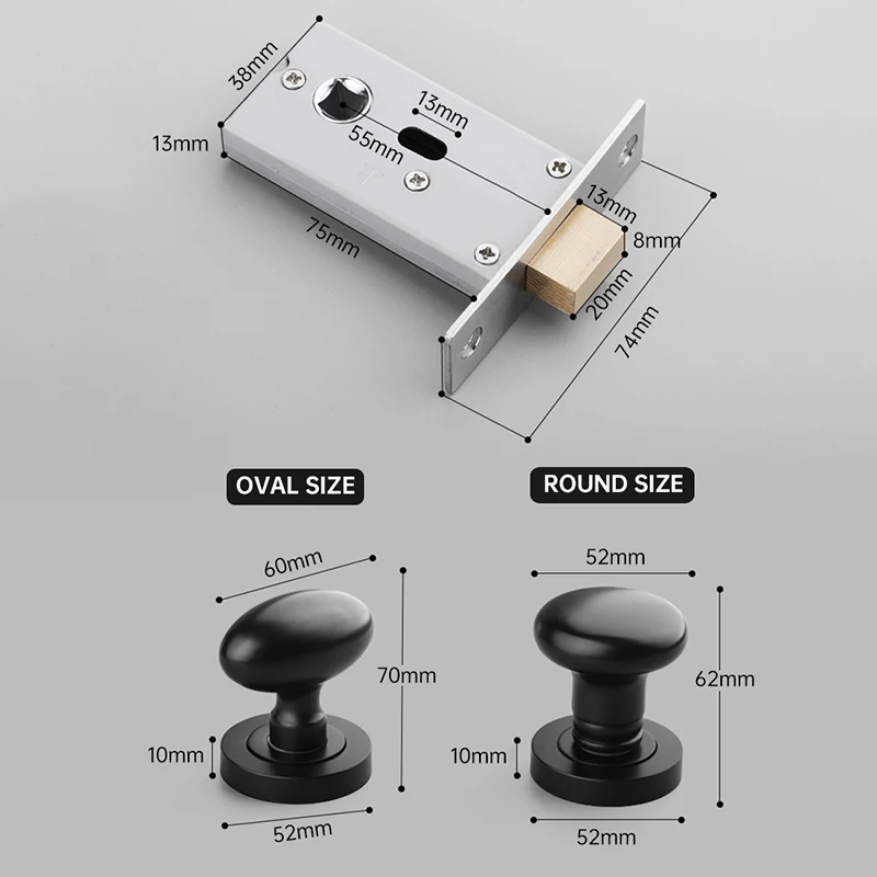 KAK-Serrure de Porte Cachée en Alliage de Zinc Noir, Poignée Coulissante Invisible pour Couloir, Quincaillerie Mécanique Sans Clé