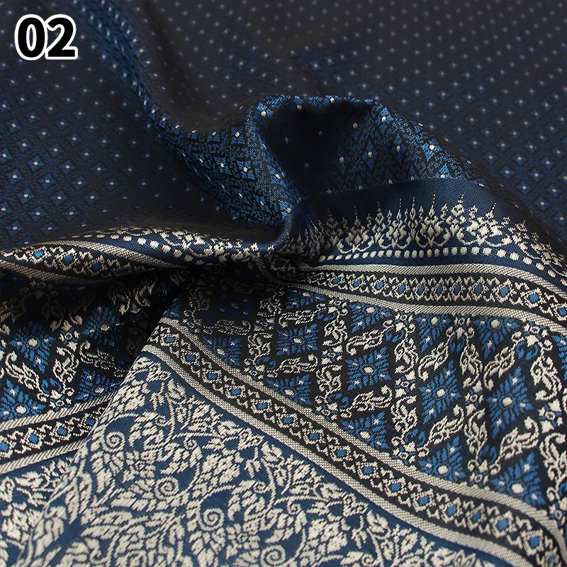 50X100Cm Dai Ethnic Thai Traditional Costume Fabric Southeast Asia Brocade Woven Straight Skirt Sew Diy Fabric Skirt Tube Dress