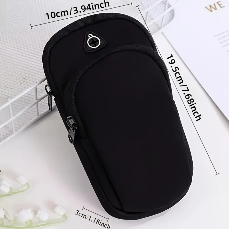 1 bolsa de braço para ciclismo ao ar livre, bolsa de armazenamento portátil para fitness, bolsa para telefone esportiva, adequada para fitness, corrida e caminhadas.