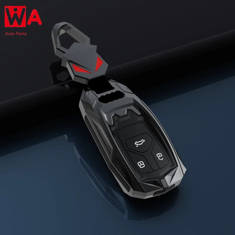 Zinc Alloy Car Key Case Cover Skin Shell For AUDI A4 A4L A5 Q5 Q7 TT 2016 2017 Key Fob 2016 2017 2018 Styling Car Accessories