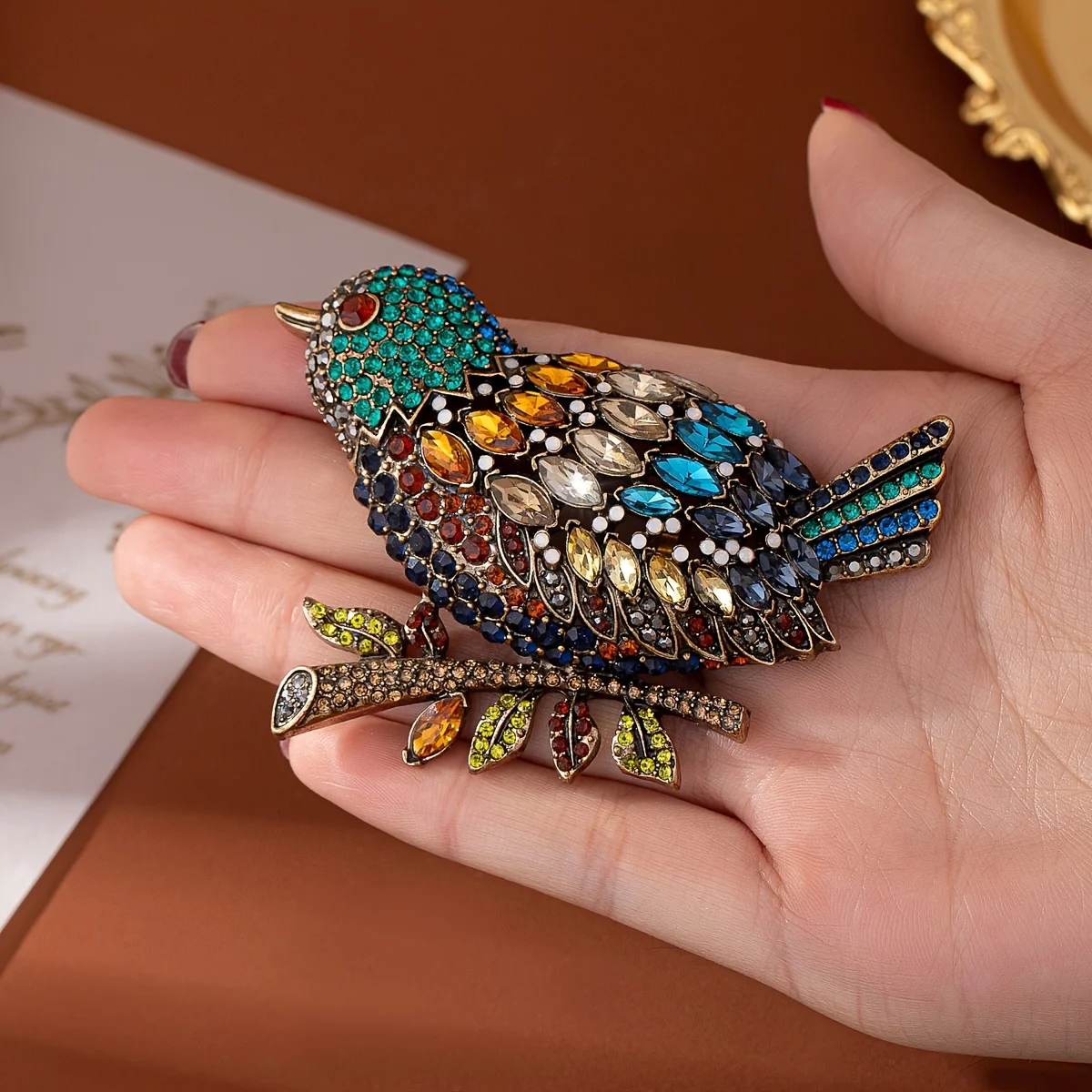 Baroque Luxury Beautiful Magpie Bird Design Men Women Brooch Pin，Jewelry Accessories, Wedding Holiday Party Couple Surprise Gift