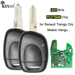 KEYECU 433MHz PCF7946 Chip 1-przyciskowy pilot zdalnego sterowania do Renault Twingo Clio Master Kango 2001-2008 NE72 VAC102 Blade