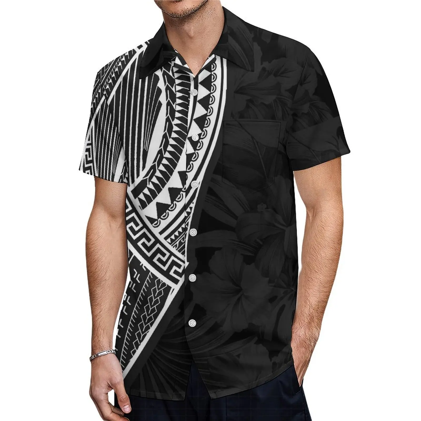 Conjunto de vestido de cuello redondo para hombre, traje étnico Puletasi a juego, talla grande, camisa informal para playa, cena, fiesta familiar, conjunto de pareja