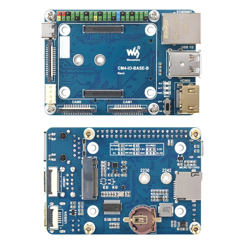 Adaptador USB HDMI para placa de desarrollo CM4-IO-BASE diseñado para el módulo de cómputo Raspberry Pi 4 CM4 IO BASE