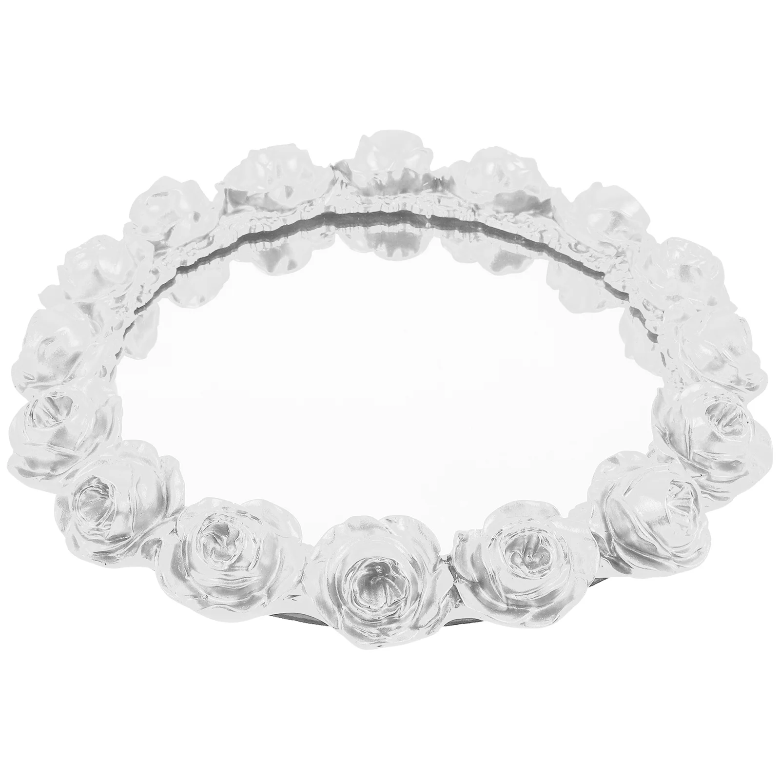 

Mirror Rose Gold Round Decorative Tray Jewelry Organizer Perfume Storage Display Tray for Home Bedroom Hotel