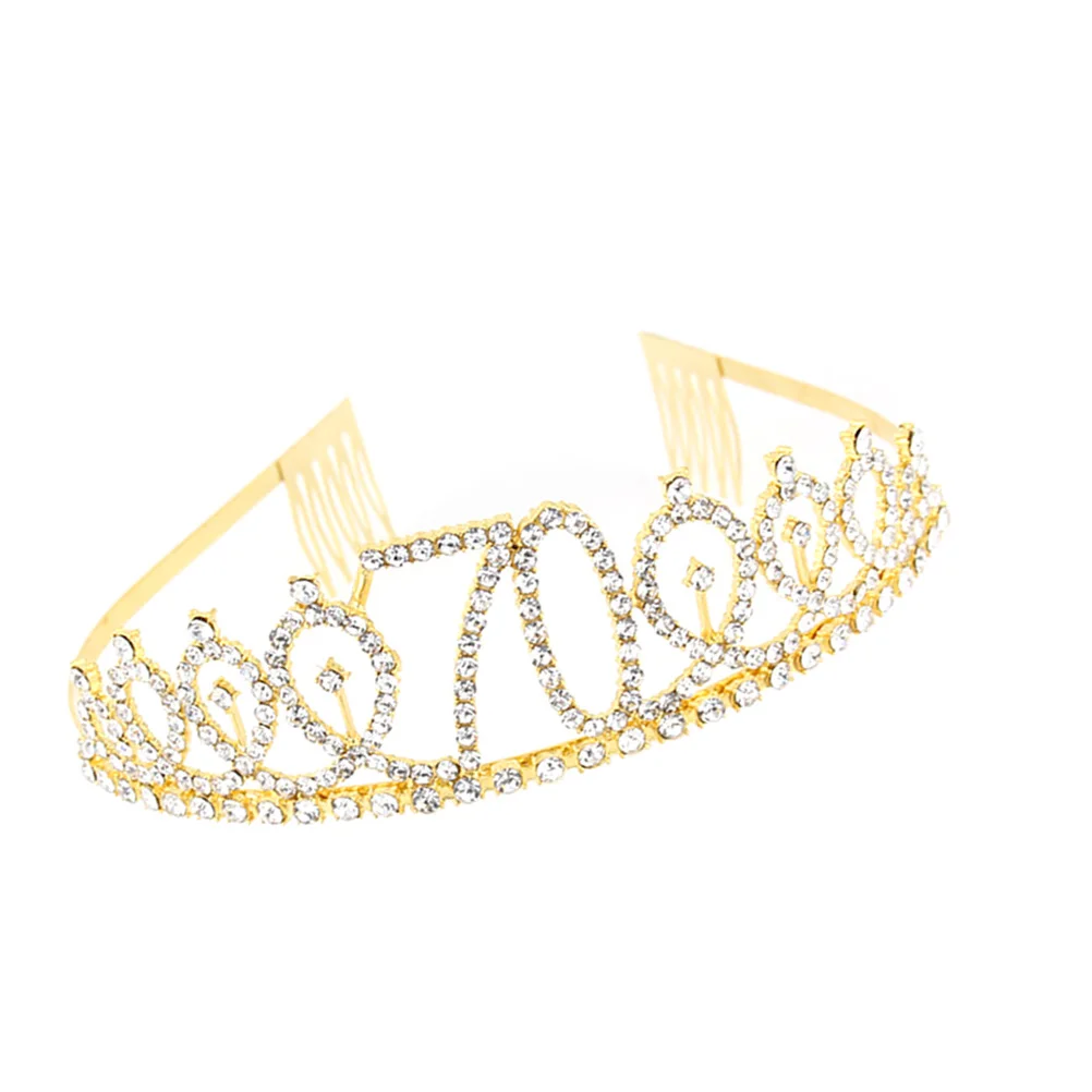

Birthday Crown Rhinestone Decorations Queen Number Alloy Hair Headpiece Wedding Bride Party Accessories Hairstyling Tool