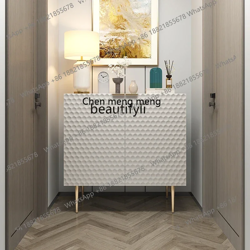 B178 Modern simple wind porch cabinet shoe cabinet designer engraved double door storage side cabinet2936