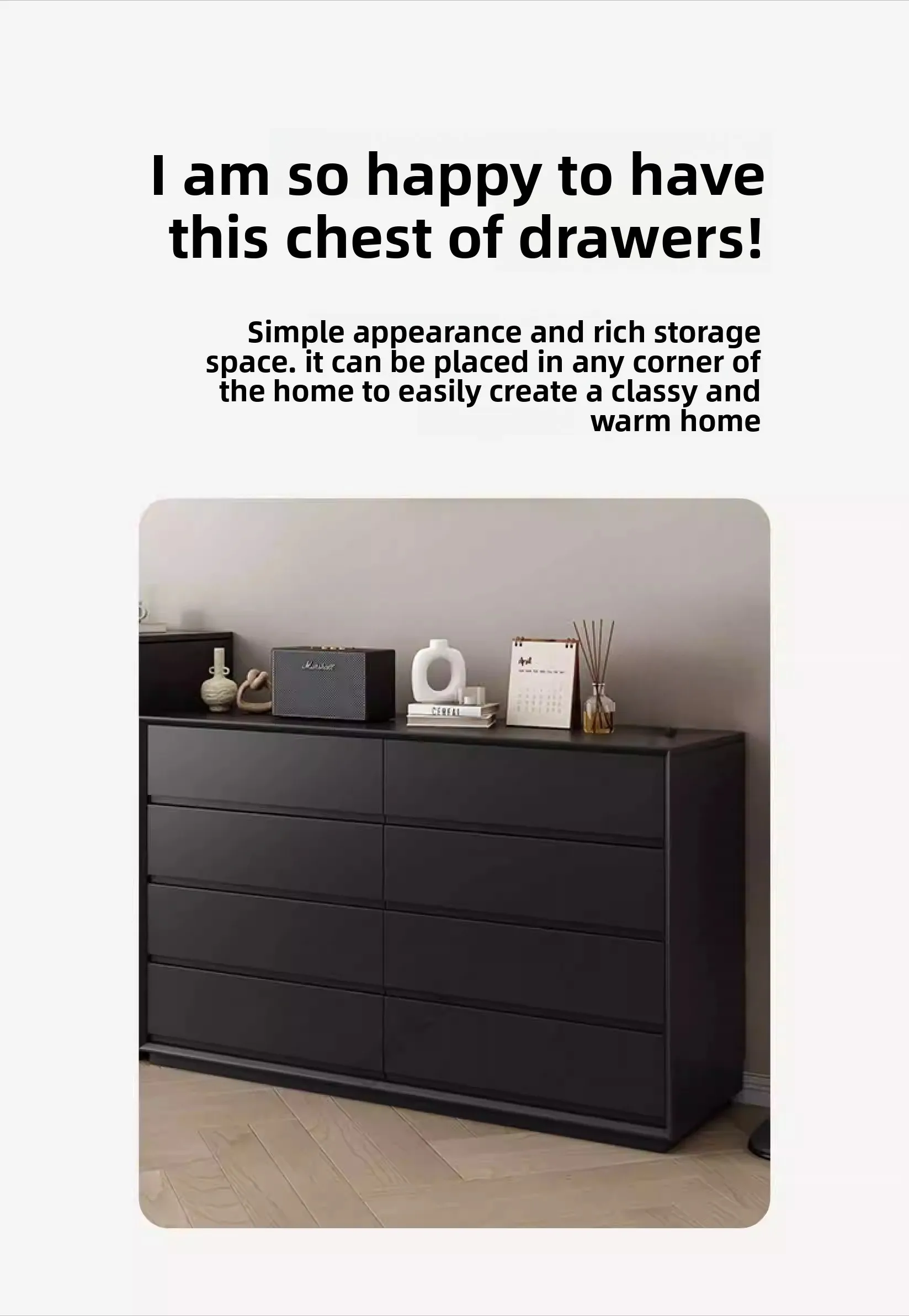 LMM light luxury style bedroom chest of drawers, dresser, bedside storage cabinet