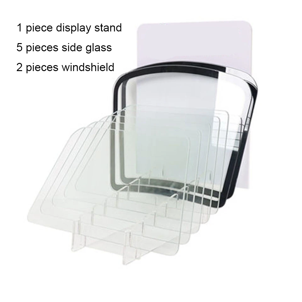 Automotive Window Film Display Kit - 7-Piece Windshield Glass Panel Set with Stand for Tint Heat Rejection Testing & Demo MO-647