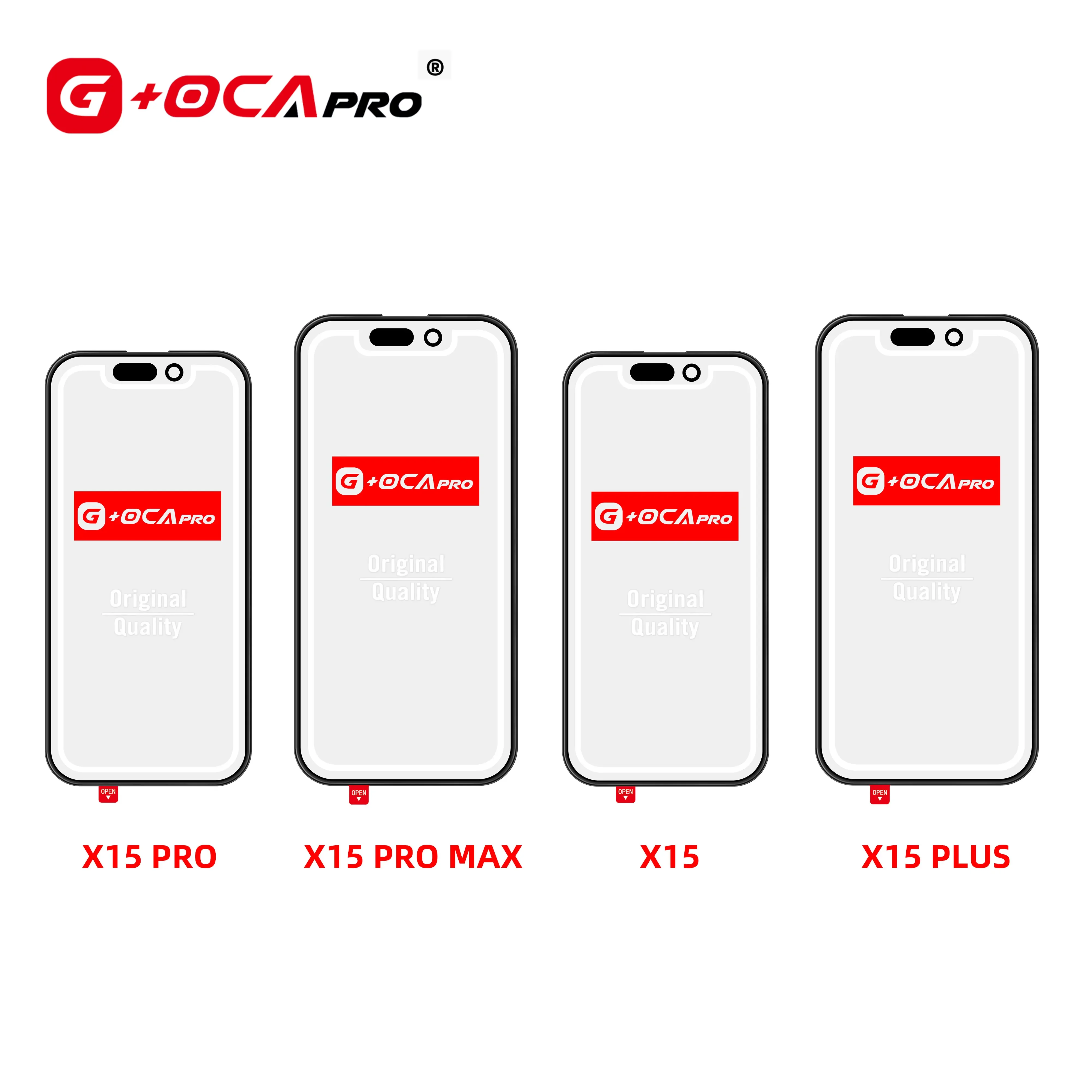 G+OCApro is suitable for X 11PRO 12PRO 13PRO 14PRO 15Pro 16Pro external screen glass cover with OCA