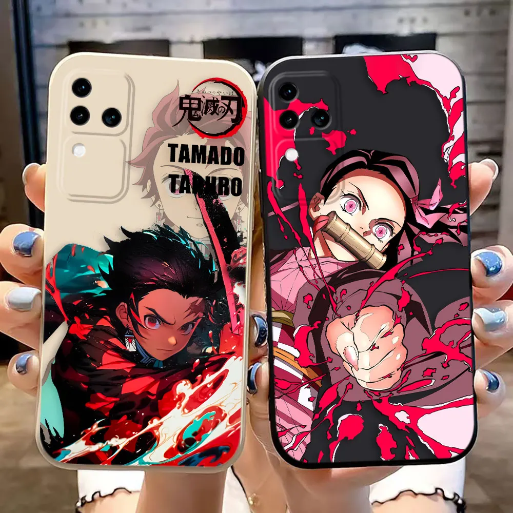 Anime D-Demon S-Slayer T-Tanjiro Cover Phone Case For VIVO S16 V30 V30E V29 V29E V27 V27E V25 V23 V23E V21 V21E V20 SE V17 Case