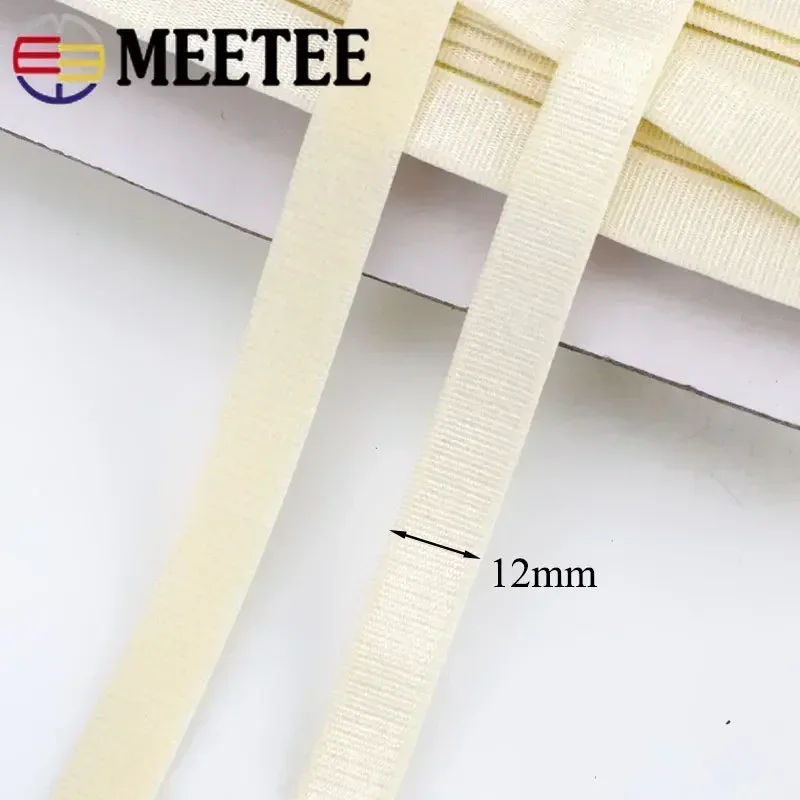 5/10M Meetee 12mm Soft Skin Elastic Bands For Bra Underwear Shoulder Strap Rubber Band Webbing DIY Clothes Sewing Accessories