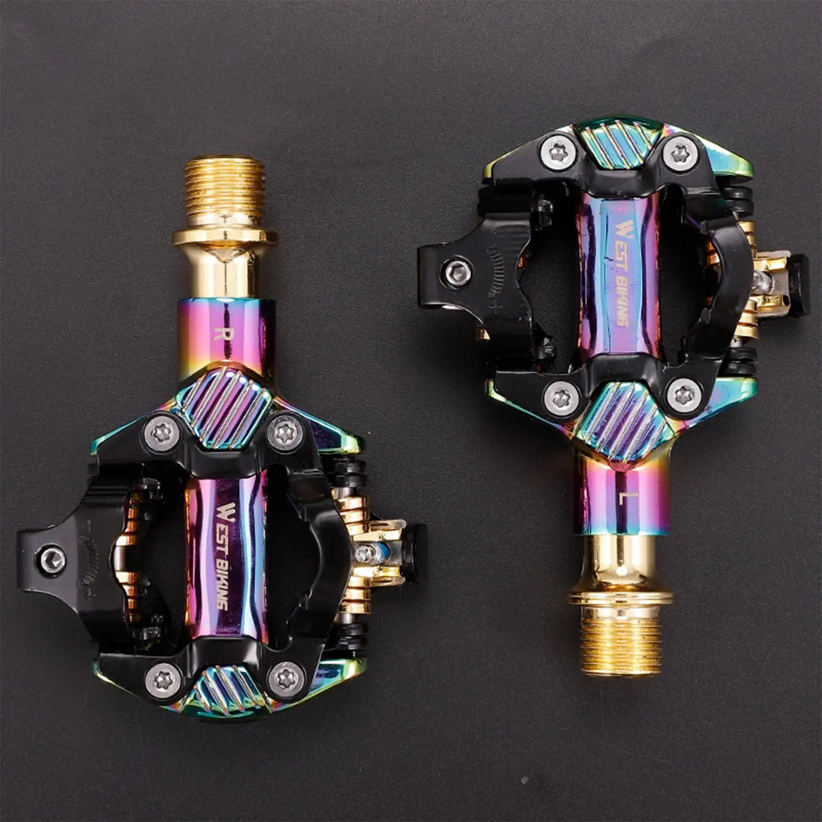 

2Pcs Lightweight Bicycle Pedals Self SPD Cycling Aluminum BMX