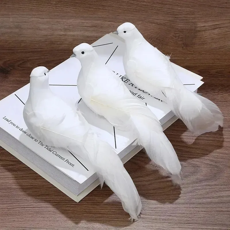 simulation dove christmas tree decorations artificial white dove landscape bionic craft dove decor suitable gardening home decor