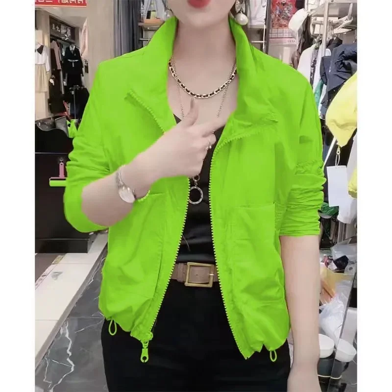 Sunscreen Women's 2025 New Summer Light Temperament Cardigan Coat Summer Short Hoodless Sun-Protective Clothing