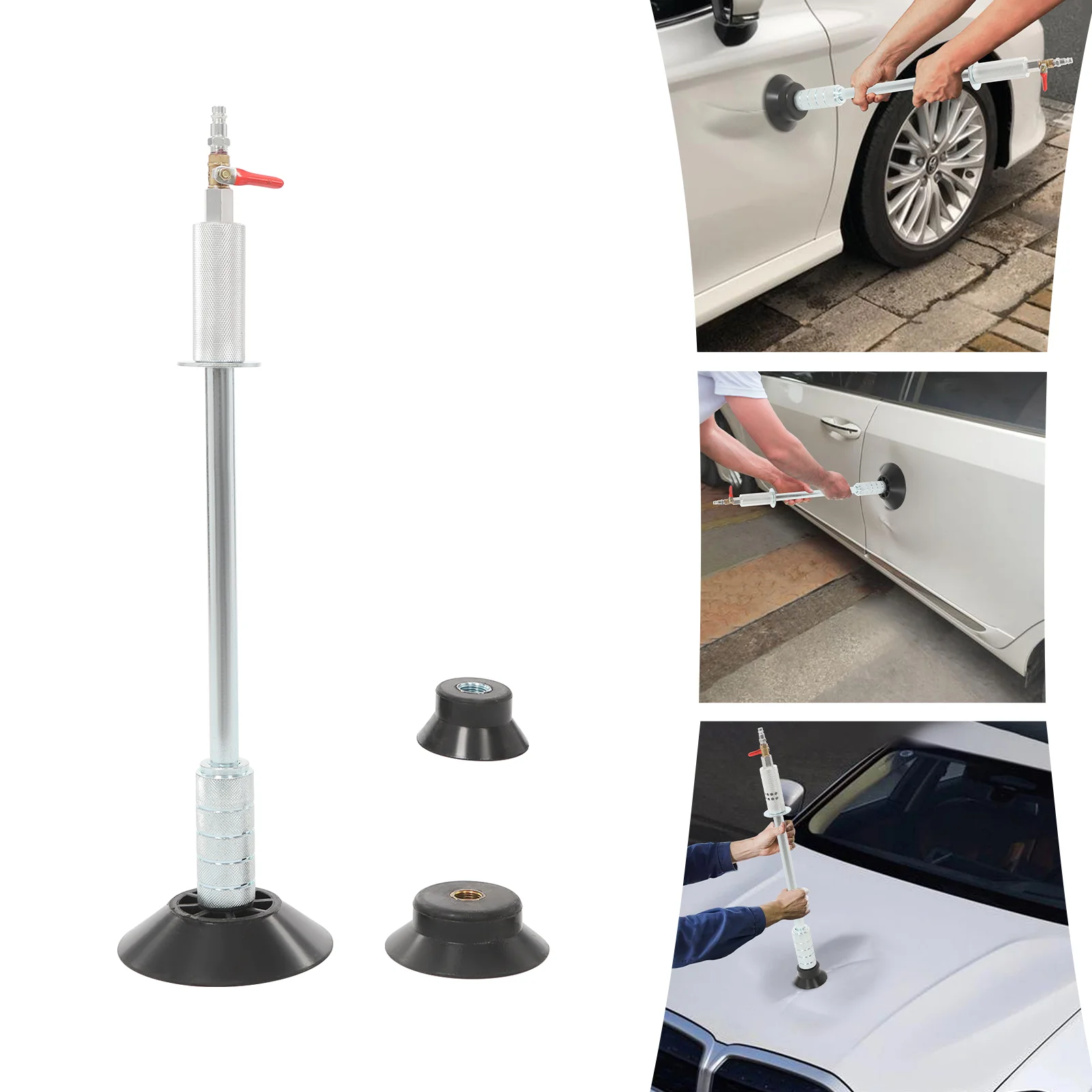 Outil pneumatique de débosselage, marteau coulissant sous vide, extracteur de bosses de carrosserie de voiture, réparation sans peinture, débosselage avec 3 ventouses