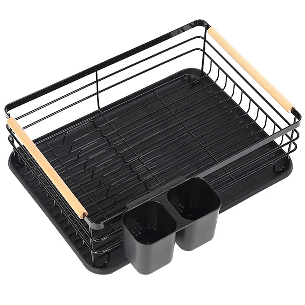 

Dish Drying Rack Kitchen Counter Racks Plate Drainer Strainers Sink Use Noble Black Long Service Separate Items