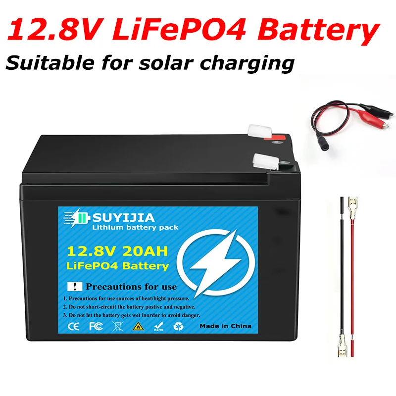 12.8V 20000mAh Battery LiFePO4 DeepCycle Rechargeable Battery With 20A BMS For Solar Wind Power camping equipment Ride-on Toy