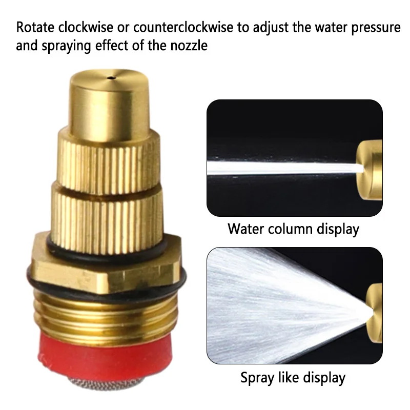 1/2 4 Point Adjustable Brass Atomizing Sprayer Lawn Garden Sprinkler Heads Cooling Fogging Misting Nozzles Garden Sprinklers
