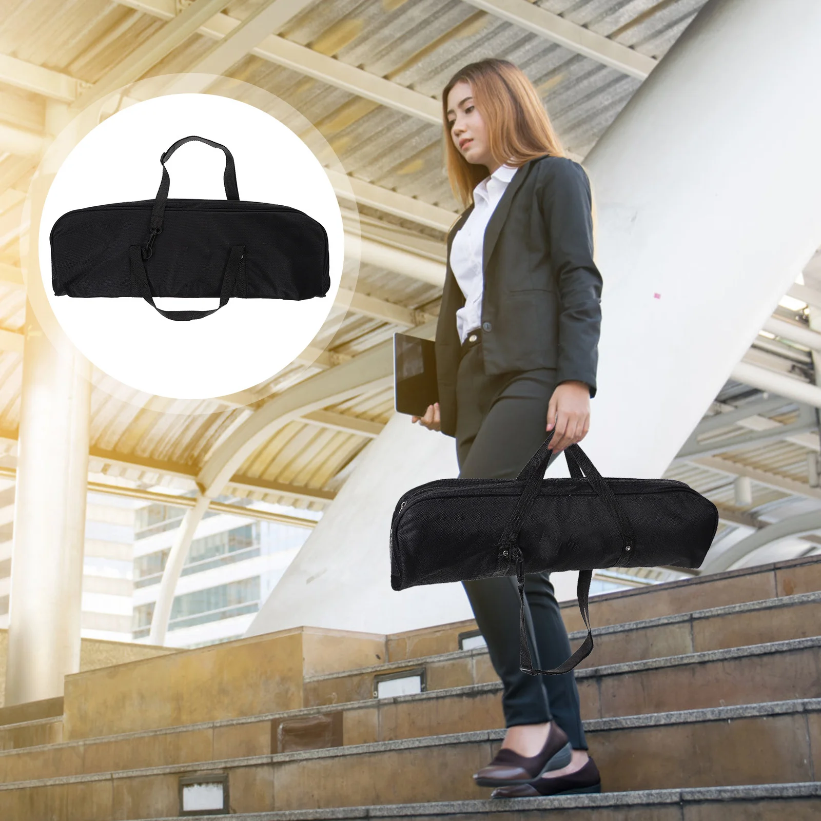 حقيبة هارمونيكا مكونة من 32 مفتاحًا وحقيبة تخزين محمولة سميكة لحامل أدوات الأكورديون ميلوديكا باللون الأسود