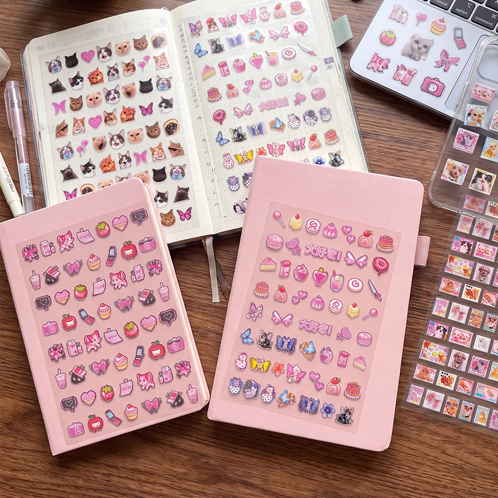 Cute Cat Sticker Sheet Y2K Aesthetic Kawaii Decals For Laptop Phone Journal Scrapbook DIY Decoration Gift Girl Trend 2026