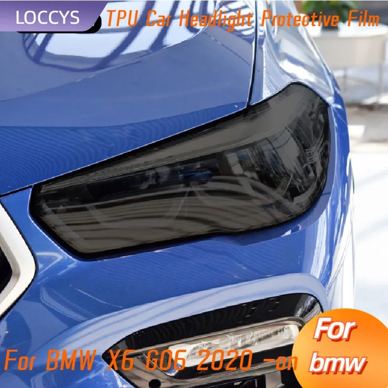 

For BMW X6 G06 2020 -on Car Headlight Tint Smoke Black Protective Film Vinyl Protection Transparent TPU Sticker Accessories