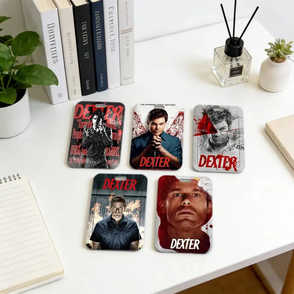 Cordão de segurança D-Dexter Morgan com porta-crachá, crachá de funcionário e estojo para permisso de trabalho no escritório