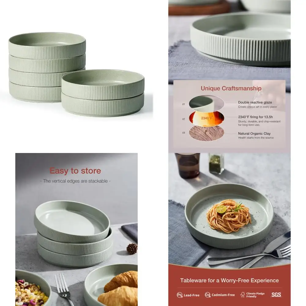 

Набор из 6 мисок для макарон и салатов с реактивной глазурью, штабелируемые, идеально подходят для подарков на новоселье, идеально подходят для друзей