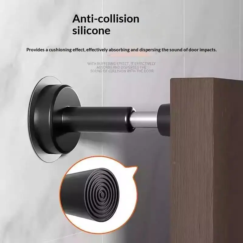 Durable Hydraulic Buffer Door Stopper Floor Door Stops Wall-Mounted Bumper Non Punch Wall Protector Door Stoppers Door Hardware