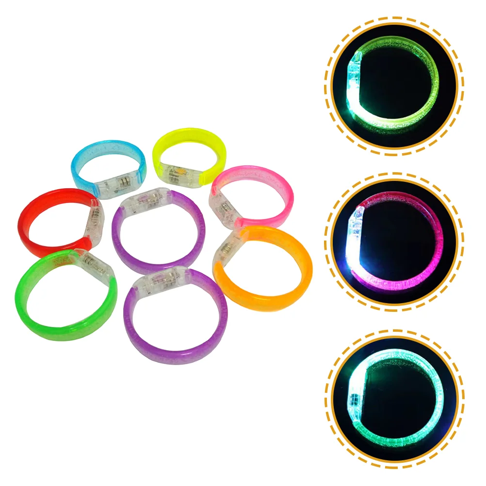 8 Pcs LED Luminous Bracelet Bracelets Light up Party Favors for Kids Glow Sticks Electronic Component Bulk