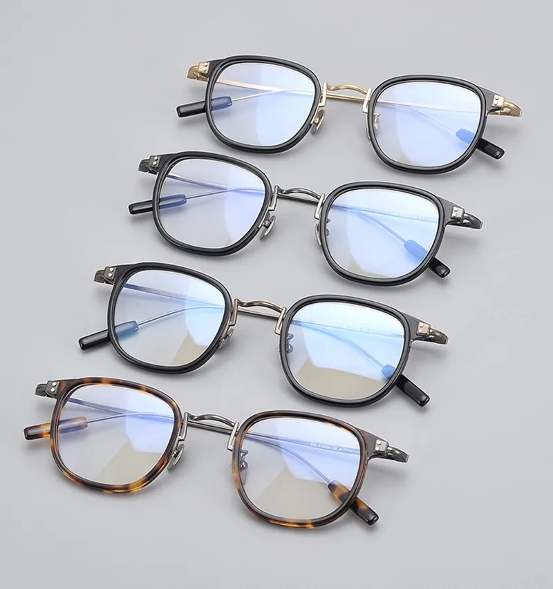 Pure Titanium Retro Square Glasses Frame Men Women Japanese Brand Design Eyeglasses Vintage Spectacle High Quality Light Eyewear