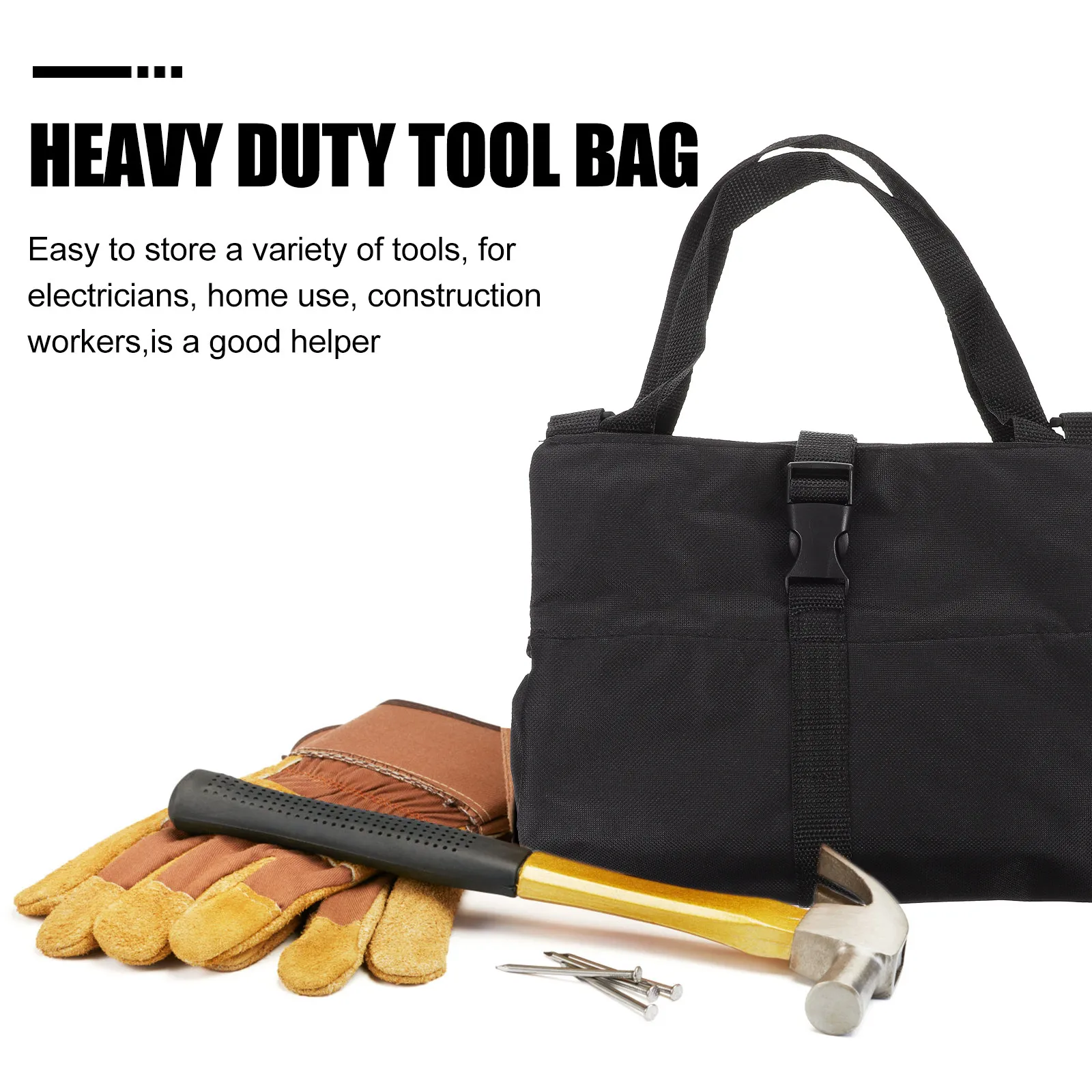 

Складная сумка для инструментов, многофункциональная сумка для хранения большой вместимости, регулируемая застежка-молния, органайзер для инструментов, гаджетов, художественных принадлежностей